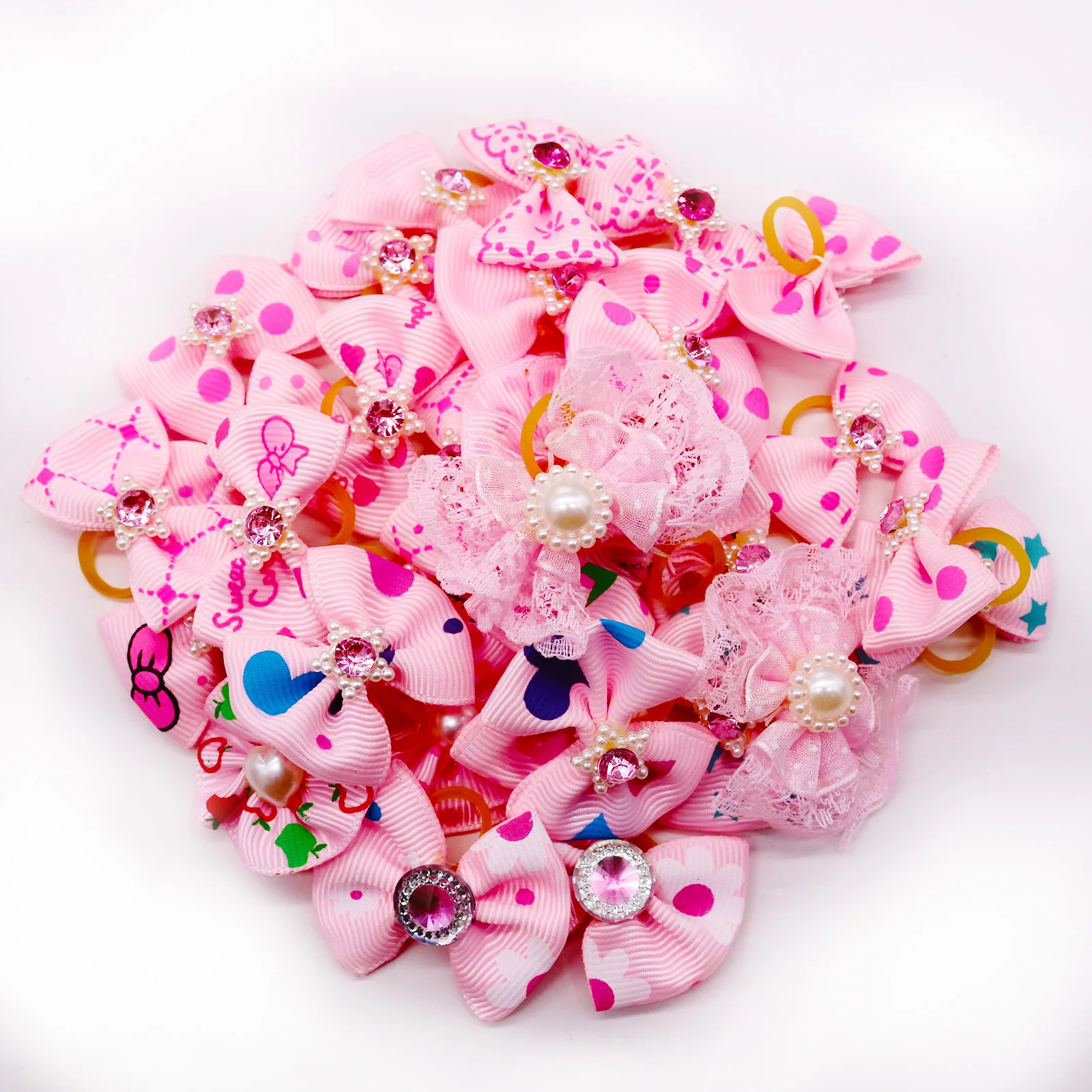 20PCS Pet Bows With Diamonds - Image 9