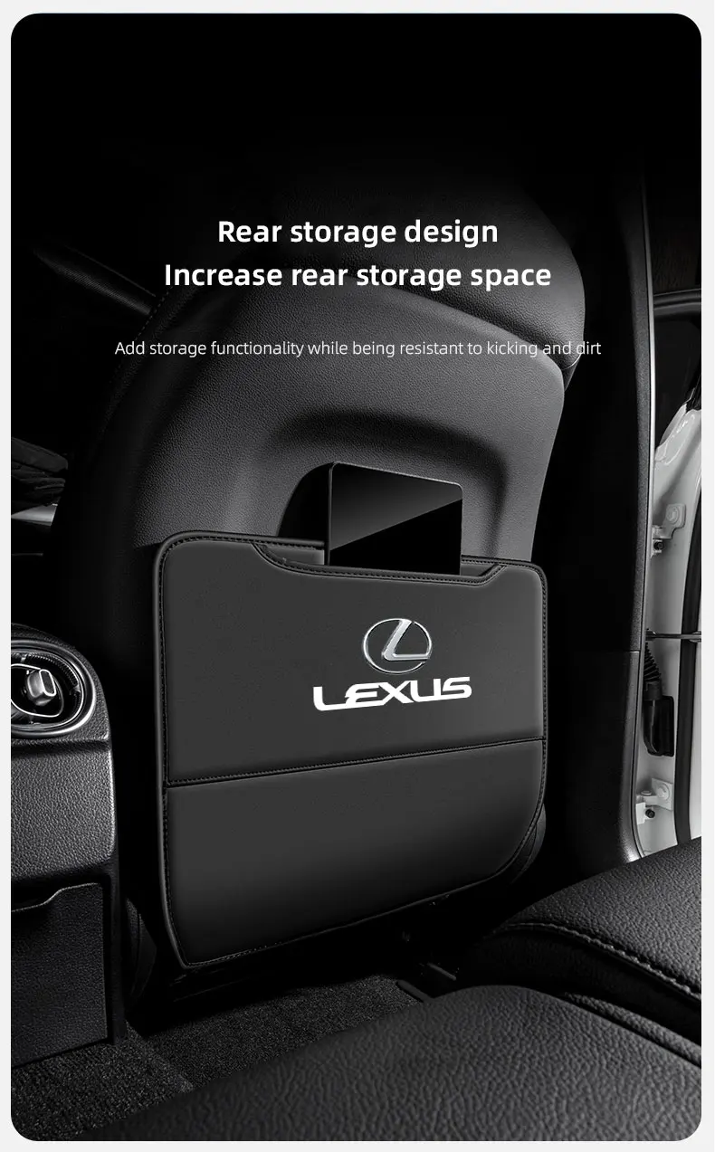 Auto Interior For Lexus RX330 IS250 ES300h UX GX470 LX570 LS430 Car Seat Back Anti Kick Protector Cover Mat Leather Seatback Pad - Image 14