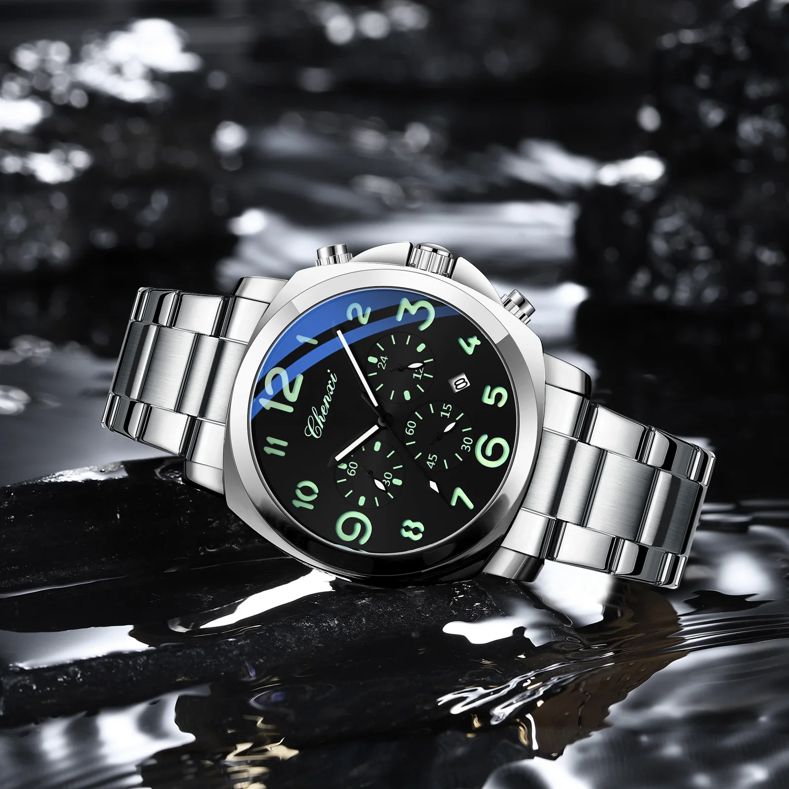 CHENXI Men Watches Stainless Steel Analog Quartz Sport Watches for Man Waterproof Business Classic Design Date Wrist Watch - Image 4
