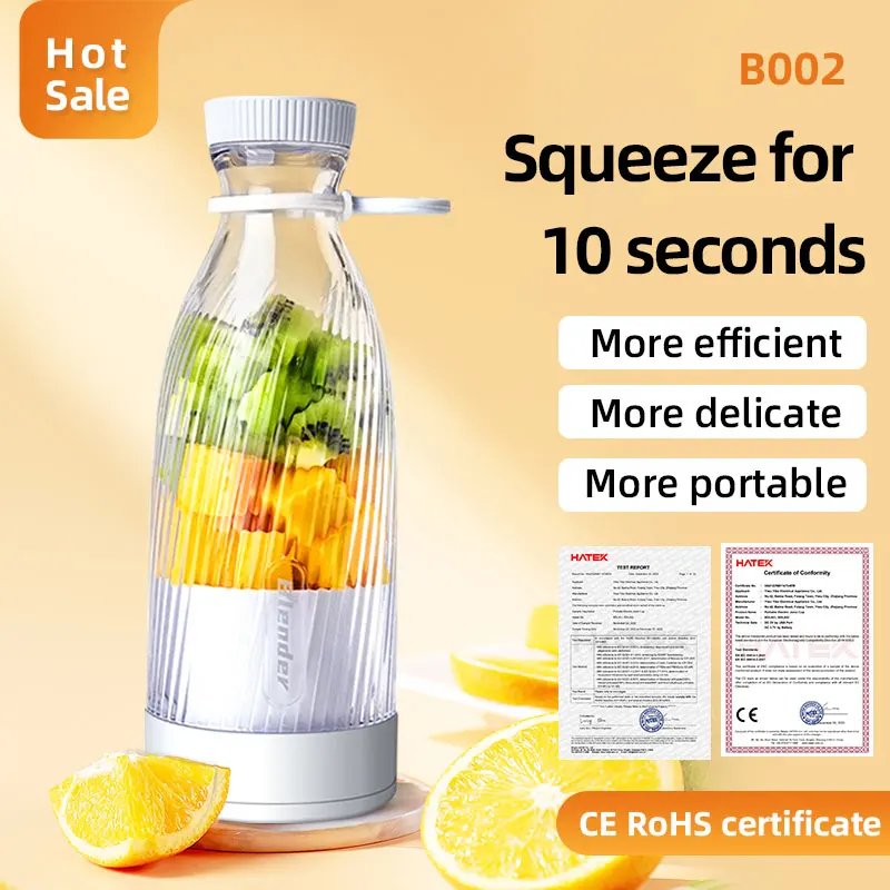Portable Blender 500ml Mini Juicer USB Rechargeable Personal Smoothie Maker Multifunctional Travel Juice Cup Home Office - Image 5