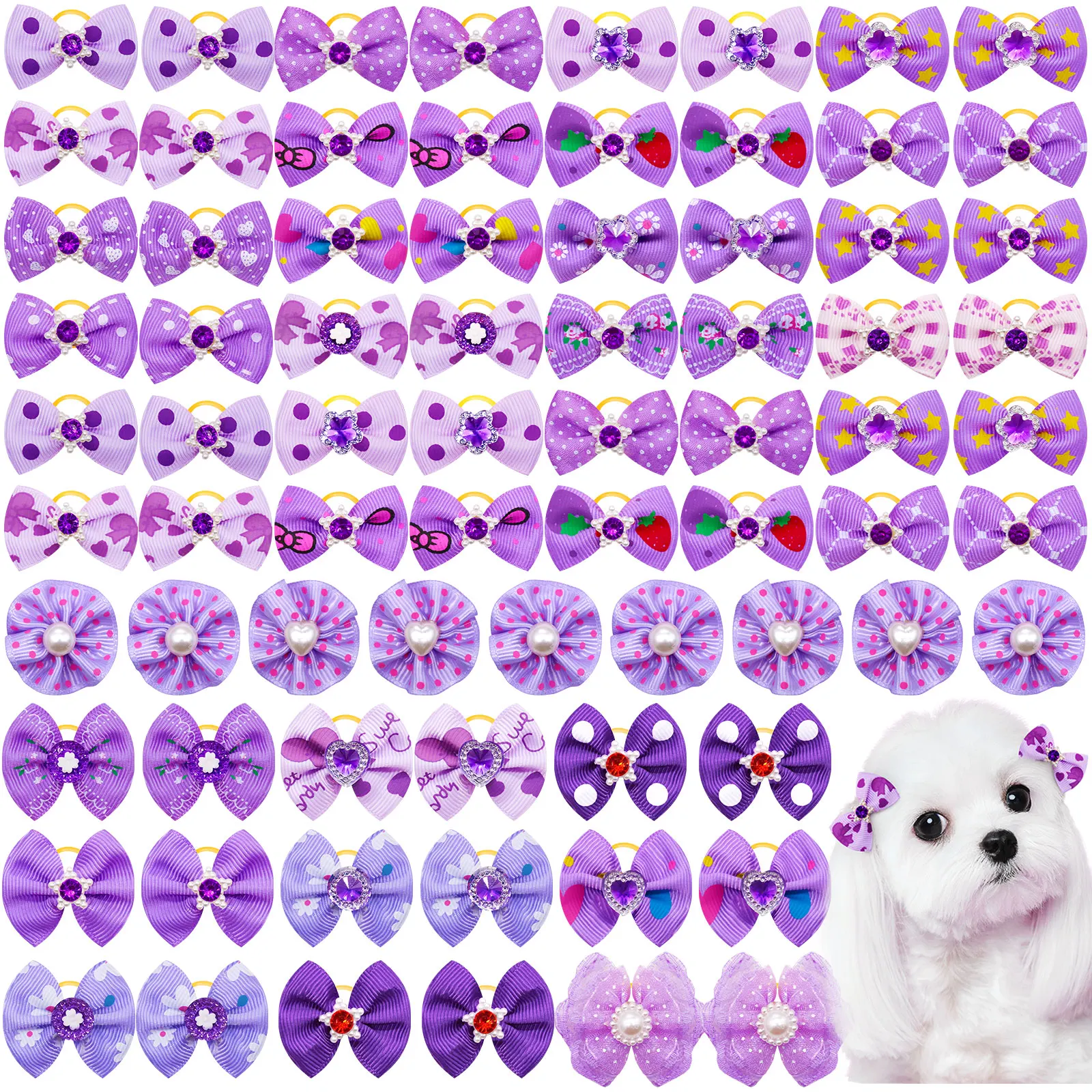 20PCS Pet Bows With Diamonds - Image 3
