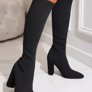 Plus Size 42 Platform Boots Women Shoes Mesh Knitting Long Boots High Heels Knee High Boots women shoes