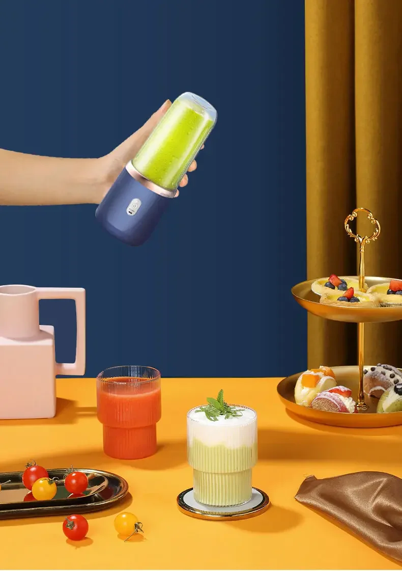 Portable Fruit Juice Blenders Summer Personal Electric Mini Bottle Home Usb 6 Blades Double Cup Juicer Machine For Kitchen - Image 10
