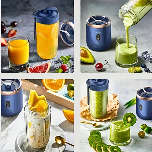 Portable Fruit Juice Blenders Summer Personal Electric Mini Bottle Home USB 6 Blades Juicer Cup Machine For Kitchen - Image 4