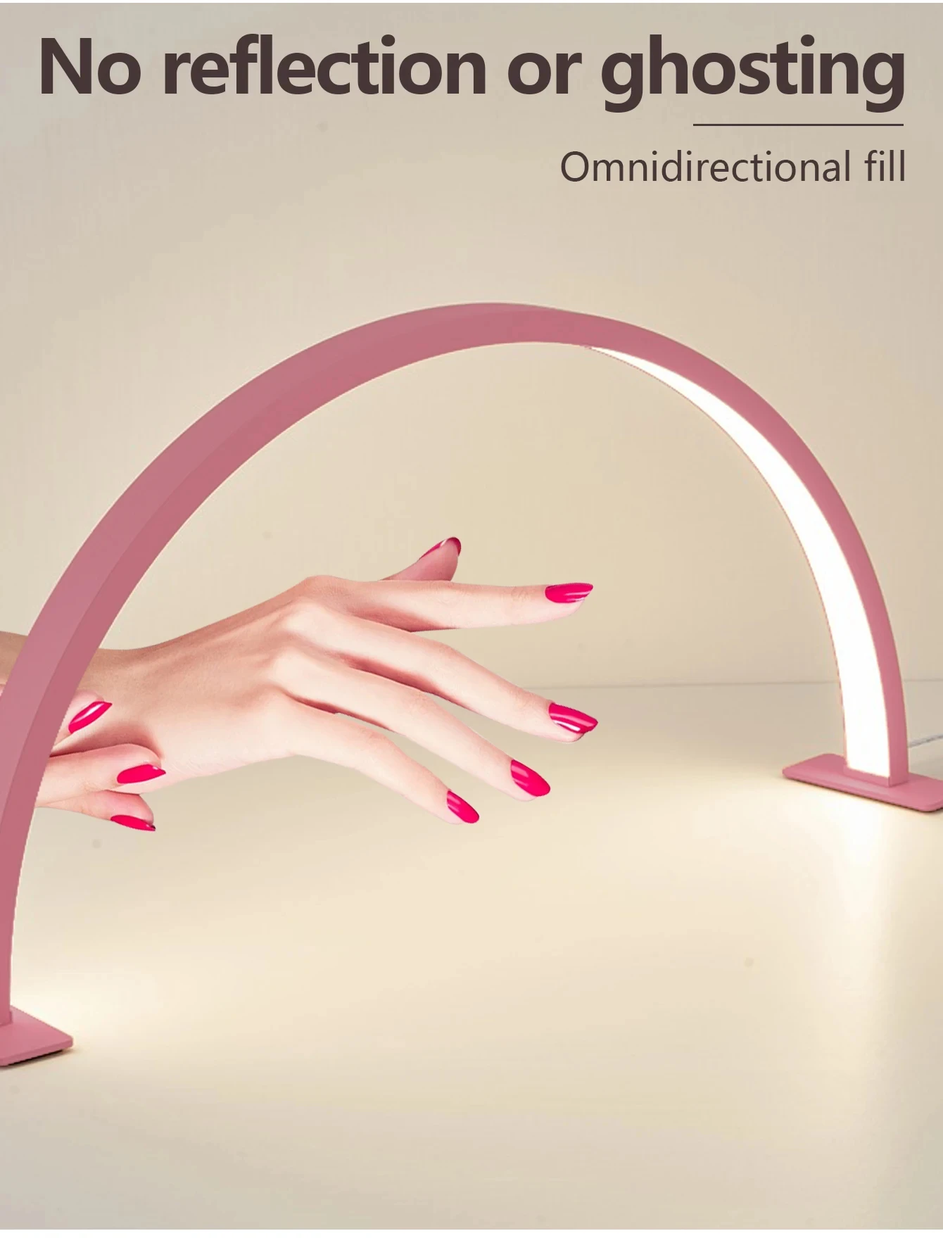 LED Nail Lamp Half Moon Beauty and Brightening Beauty Salon Desktop Lamp Eyelash Beauty Makeup Eye Care Nail Art Special Lights - Image 2