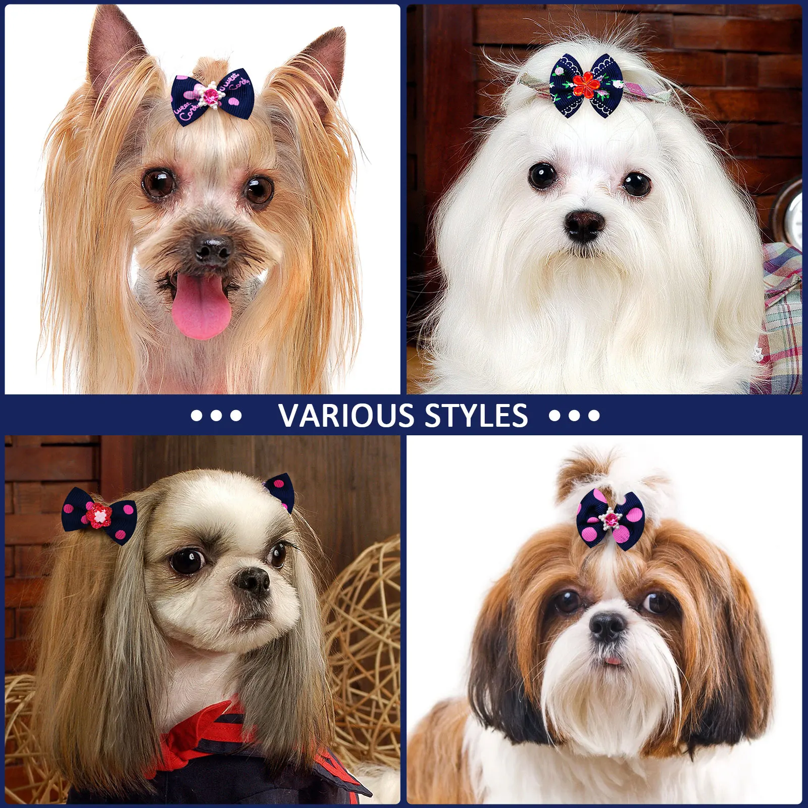 20PCS Pet Bows With Diamonds - Image 8