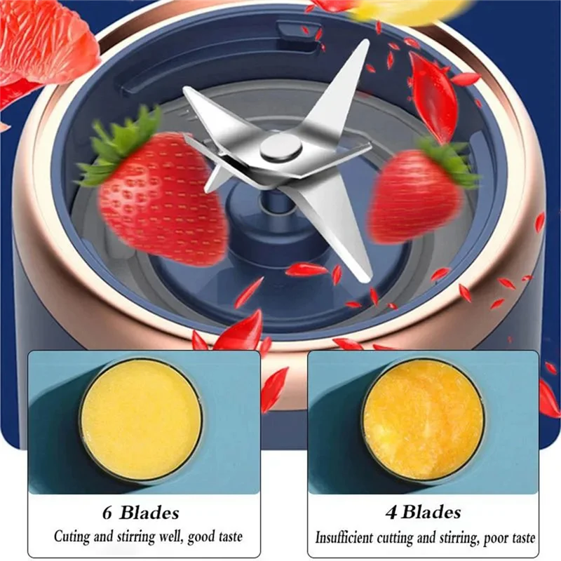 B82B-Portable Juicer Blending Cup Portable Small Juicer Home Fruit Juicer Smoothie Blender Mini Juice Blender Charging Juicer - Image 3