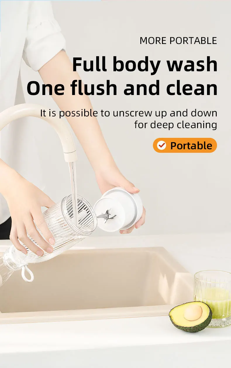 Portable Blender 500ml Mini Juicer USB Rechargeable Personal Smoothie Maker Multifunctional Travel Juice Cup Home Office - Image 19
