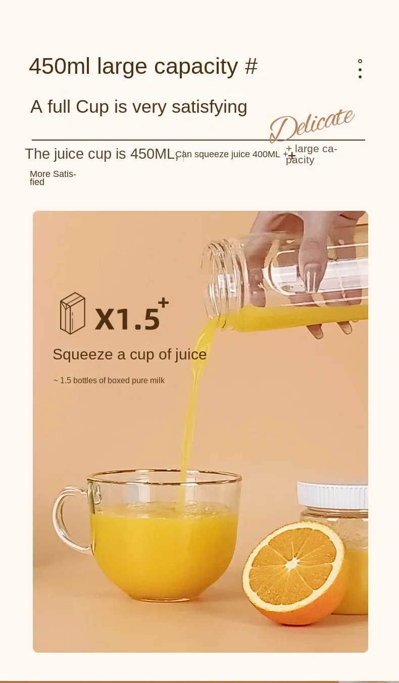 Portable Kitchen Blender Wireless Electric Fruit Juicer Machine For Orange Ice Crushing 10 Blades Auxiliary Food Machine Mixer - Image 18