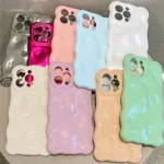 Cute 3D Bubble Wave Curly Candy Color Phone Case For iPhone 15 13 12 11 14 Pro Max Soft Silicone Shockproof Protection Cover