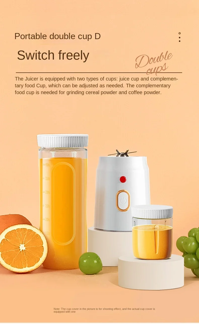 Portable Kitchen Blender Wireless Electric Fruit Juicer Machine For Orange Ice Crushing 10 Blades Auxiliary Food Machine Mixer - Image 17