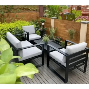 Outdoor Sofa Corner Outdoor Courtyard Garden Terrace, Simple Waterproof and Sun Drying Aluminum Alloy Furniture Garden Furniture