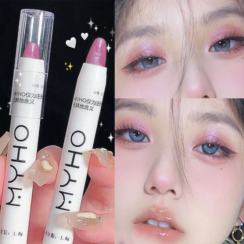 Glitter Chameleon Pink Eye Shadow Pen Lying Silkworm Highlighter Eye Head Brightening White Pearlescent Eyeliner Pencil Makeup
