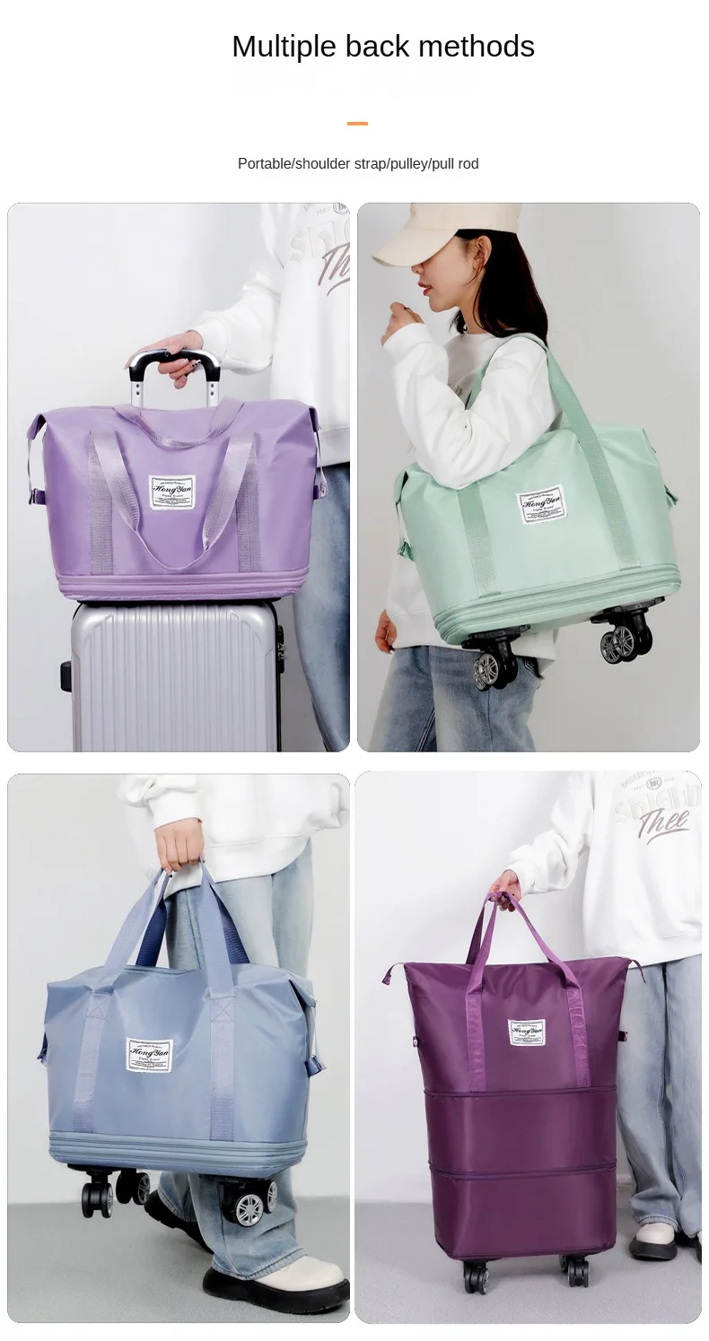 Universal wheel expandable luggage Large capacity travel fitness bag - Image 21