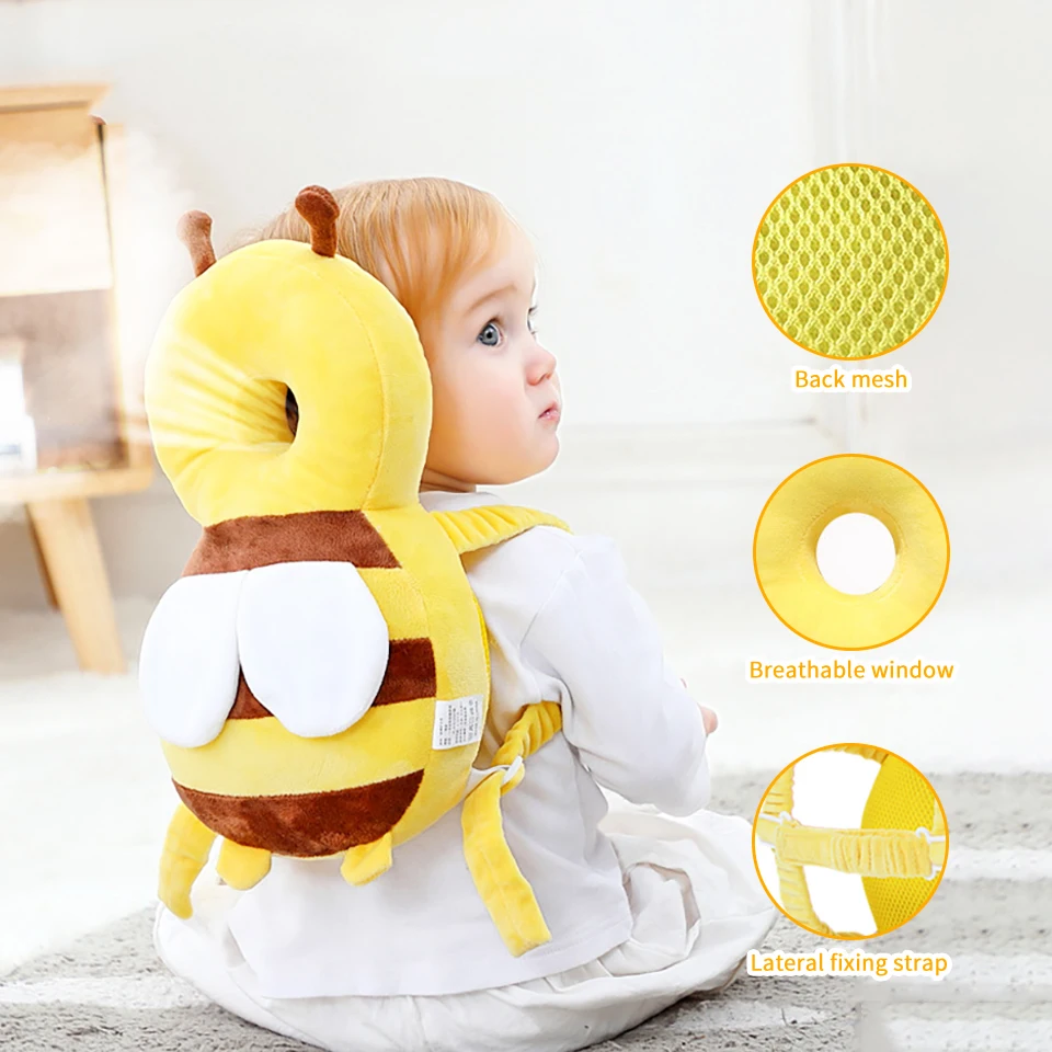 Head Back Protector Baby Protect Pillow Learn Walk Headgear Prevent Injured Safety Pad prevention Fall Cartoon Bee Kids Pillows - Image 11