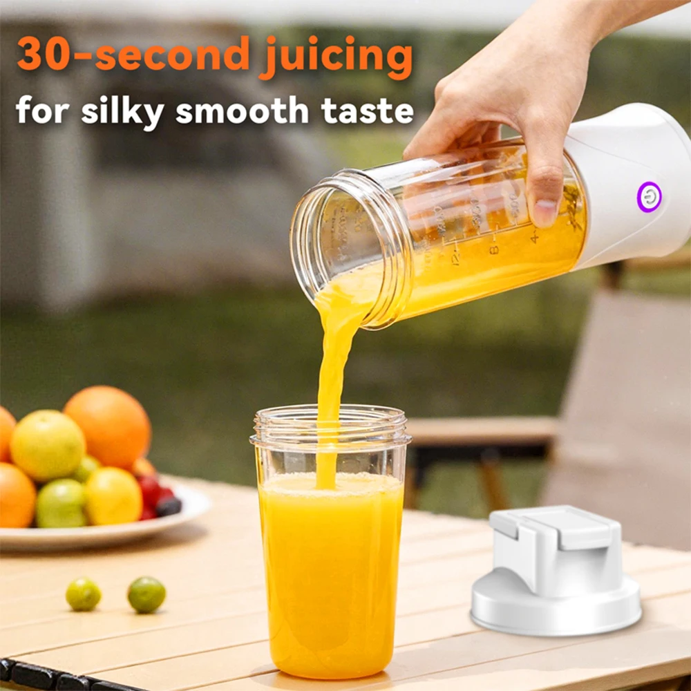Portable Fruit Juicer Mini Blender 450ML Electric Juice Cup 12 Blades Rechargeable Blender For Shakes And Smoothies Ice Crusher - Image 10