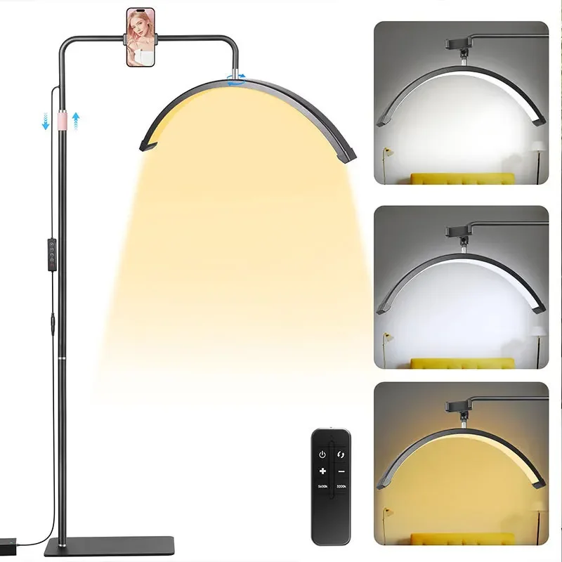 130-181CM LED Beauty Light 40W Half Moon Floor Standing Dimmable Suitable For Beauty Salon Beauty Refill Makeup Lighting - Image 18