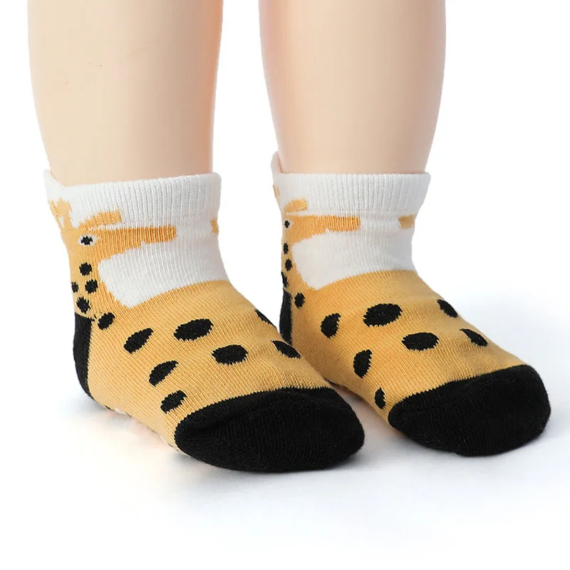 6 Pairs Kids Socks Cartoon Animal Pattern Cotton Non-Slip Floor Socks for Boys Toddler All-Season - Image 7