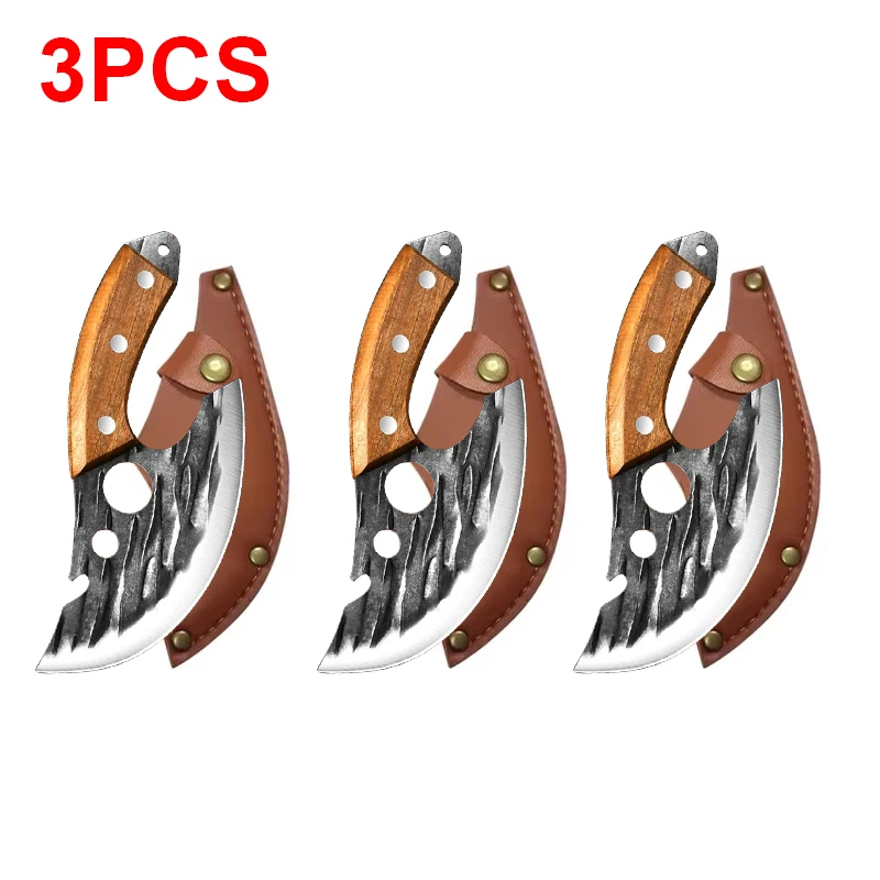 Multifunctional Knife Forged Kitchen Knife Stainless Steel Meat Cleaver Boning Knife with Bottle Opener Pocket With Knife Cover - Image 9