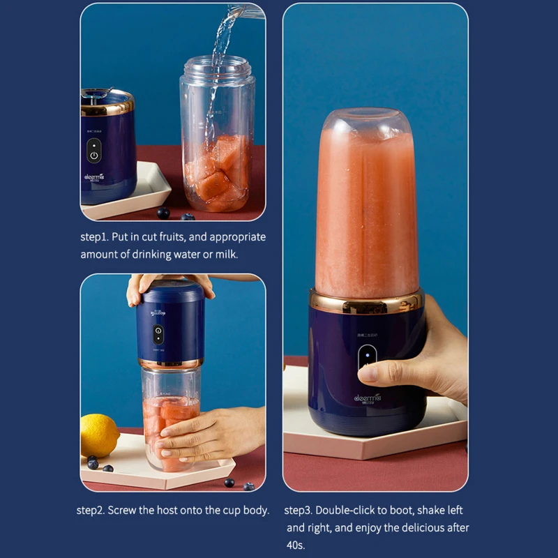 Portable Fruit Juice Blenders Summer Personal Electric Mini Bottle Home USB 6 Blades Juicer Cup Machine For Kitchen - Image 15