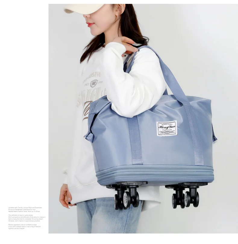 Universal wheel expandable luggage Large capacity travel fitness bag - Image 40