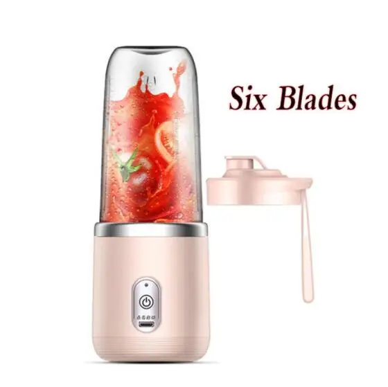 Portable Fruit Juice Blenders Summer Personal Electric Mini Bottle Home USB 6 Blades Juicer Cup Machine For Kitchen - Image 10
