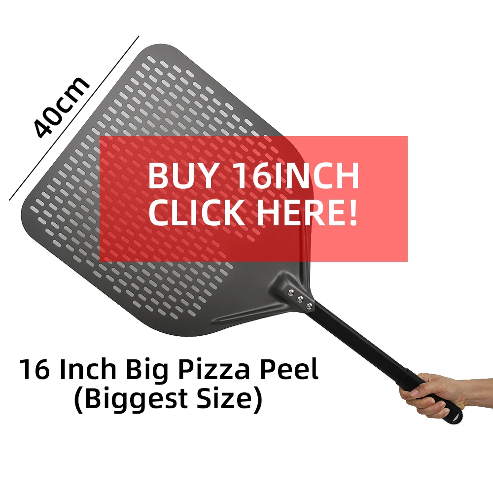 10 12 13 14 16 Inch Big Pizza Perforated Shovel Paddle Short Handle for Oven Turning Peel Kitchen Tools Nonstick Pizza Baking - Image 41
