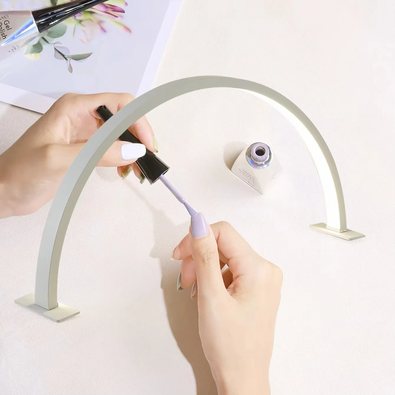 LED Nail Lamp Half Moon Beauty and Brightening Beauty Salon Desktop Lamp Eyelash Beauty Makeup Eye Care Nail Art Special Lights - Image 3