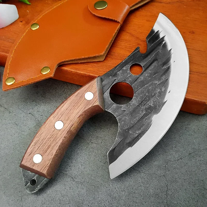 Multifunctional Knife Forged Kitchen Knife Stainless Steel Meat Cleaver Boning Knife with Bottle Opener Pocket With Knife Cover - Image 22