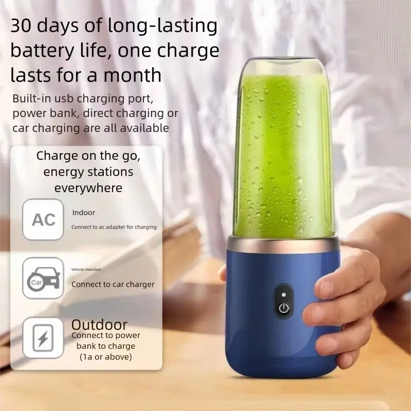 Portable Fruit Juice Blenders Summer Personal Electric Mini Bottle Home Usb 6 Blades Double Cup Juicer Machine For Kitchen - Image 3