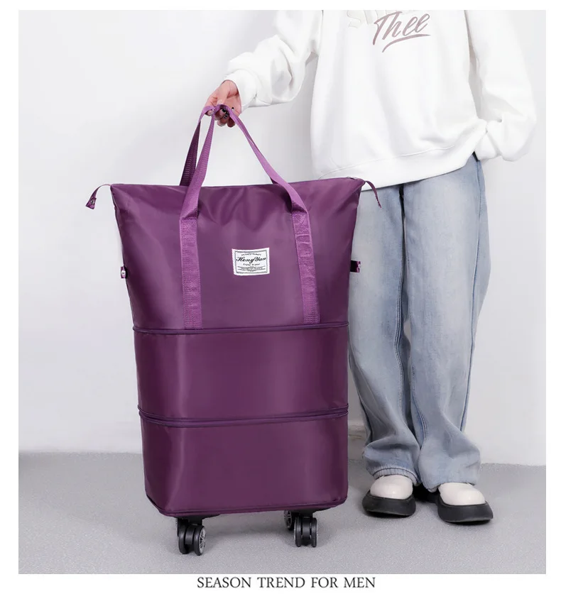 Universal wheel expandable luggage Large capacity travel fitness bag - Image 39