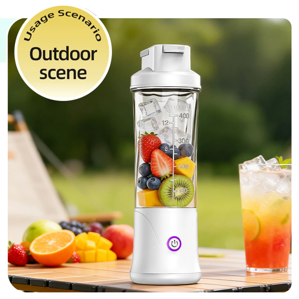 Portable Fruit Juicer Mini Blender 450ML Electric Juice Cup 12 Blades Rechargeable Blender For Shakes And Smoothies Ice Crusher - Image 14