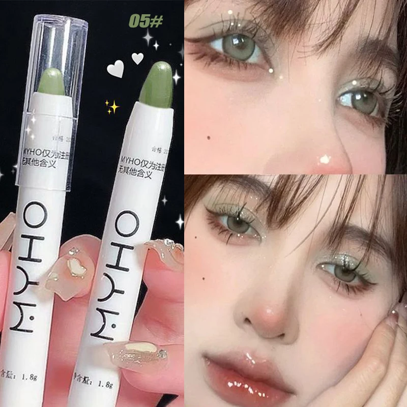 Glitter Chameleon Pink Eye Shadow Pen Lying Silkworm Highlighter Eye Head Brightening White Pearlescent Eyeliner Pencil Makeup - Image 15