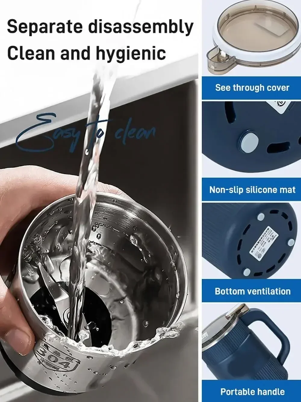 TINSOL New Electric Coffee Bean Grinder, 500ml Grinder, Bean Mill, Kitchen Use Stainless Steel Home Electric Coffee Bean Grinder - Image 13
