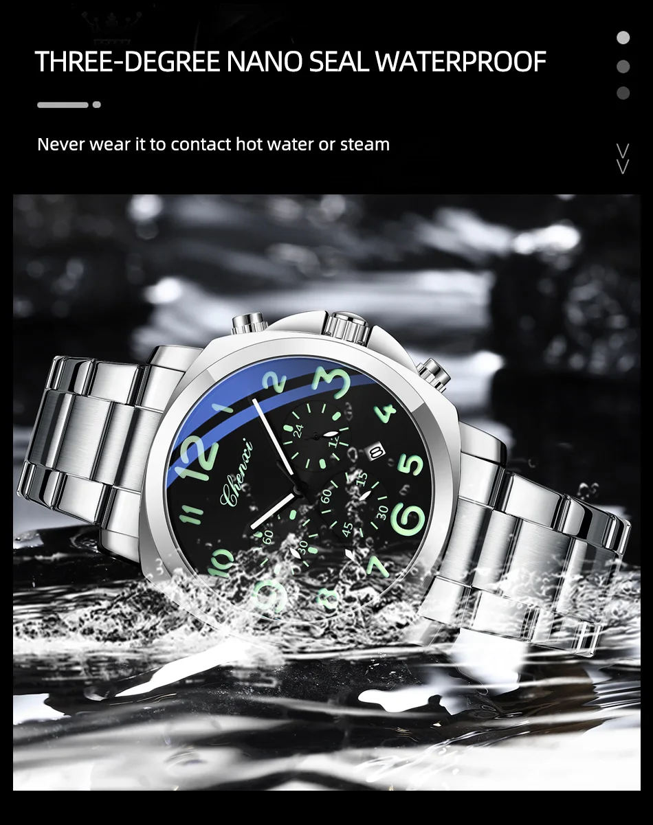 CHENXI Men Watches Stainless Steel Analog Quartz Sport Watches for Man Waterproof Business Classic Design Date Wrist Watch - Image 22