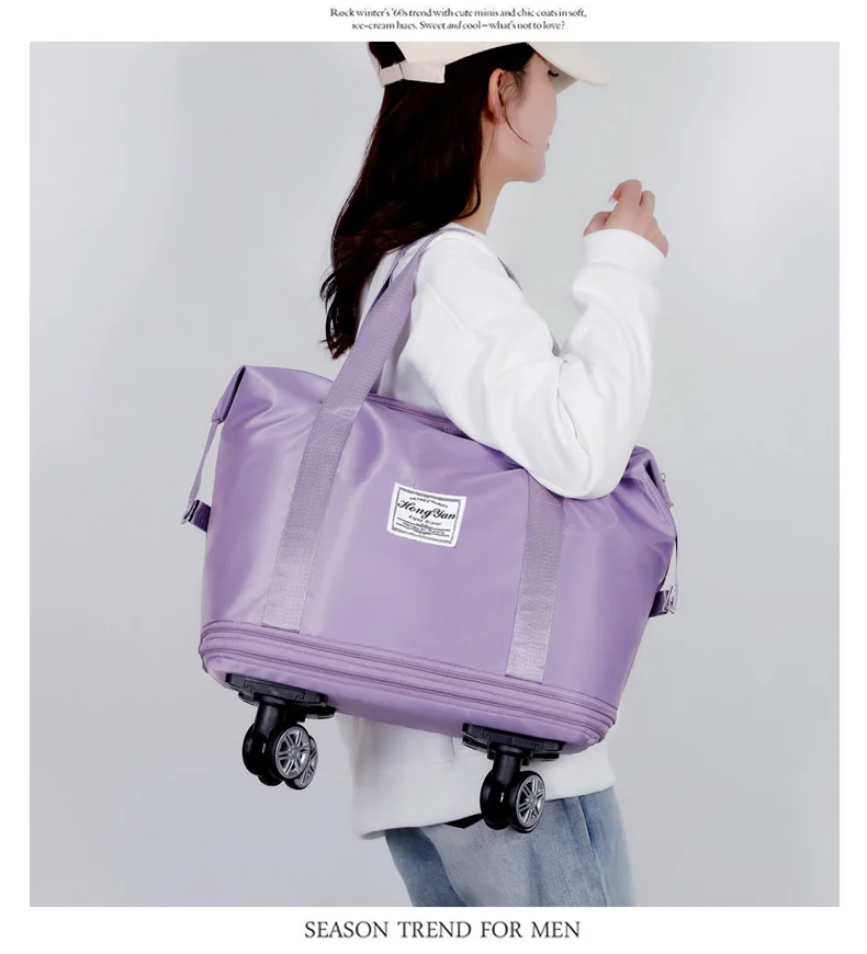Universal wheel expandable luggage Large capacity travel fitness bag - Image 42