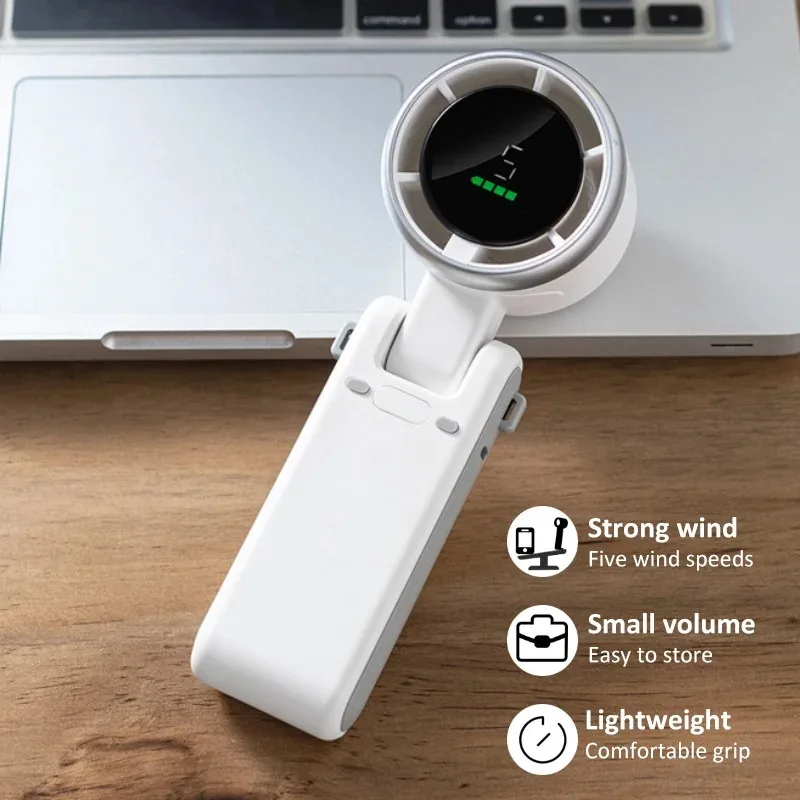 Portable Mini Handheld Fan Multi-functional Foldable Fan USB Rechargeable Mini Turbine Fan Mini Table Fan - Image 14
