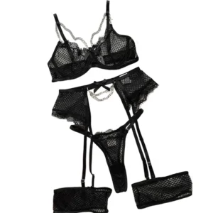 Lingerie Underwear Bras Sets Lace Garter Lingerie Women Underwire Bra And Panty Thongs Ladies Underwear Set