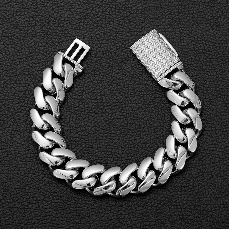 Hip Hop Rock Stainless Steel Rhombus Cuban Miami Link Chain Bracelets for Men Bling Iced Out Rapper Jewelry Gold Silver Color - Image 11