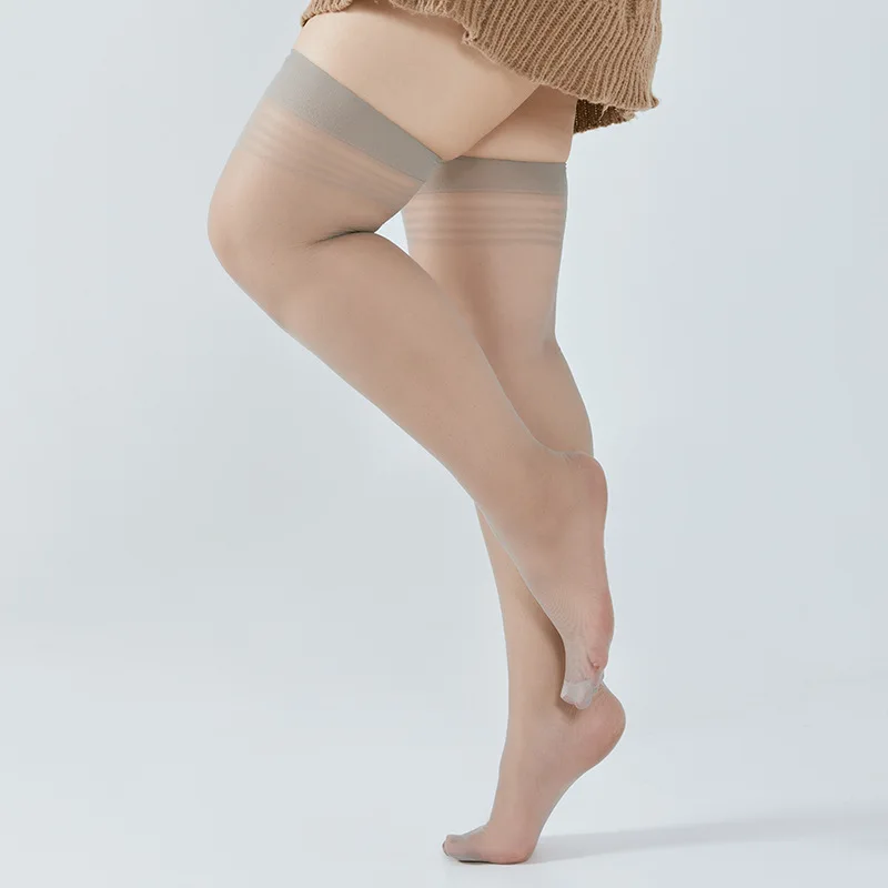 Women Plus Size Thigh High Stockings Lace Top Silicon Anti-skid Fashion NightClub Wear Sheer Over Knee Socks Female XXL - Image 10