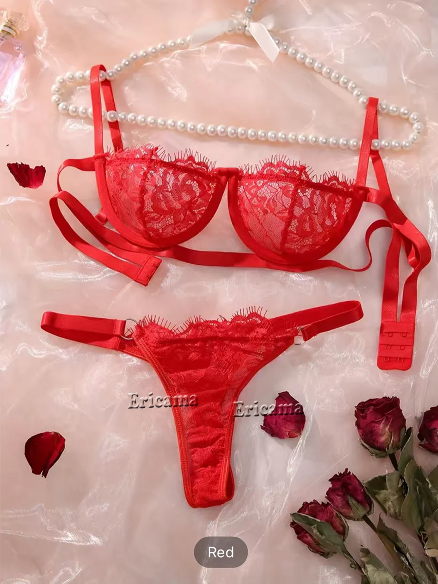 Lingerie Set Women Night Beautiful Sexy 2 Piece Floral Embroidery Underwear Sexy Erotic lingerie underwear Set Erotic Bra set - Image 9
