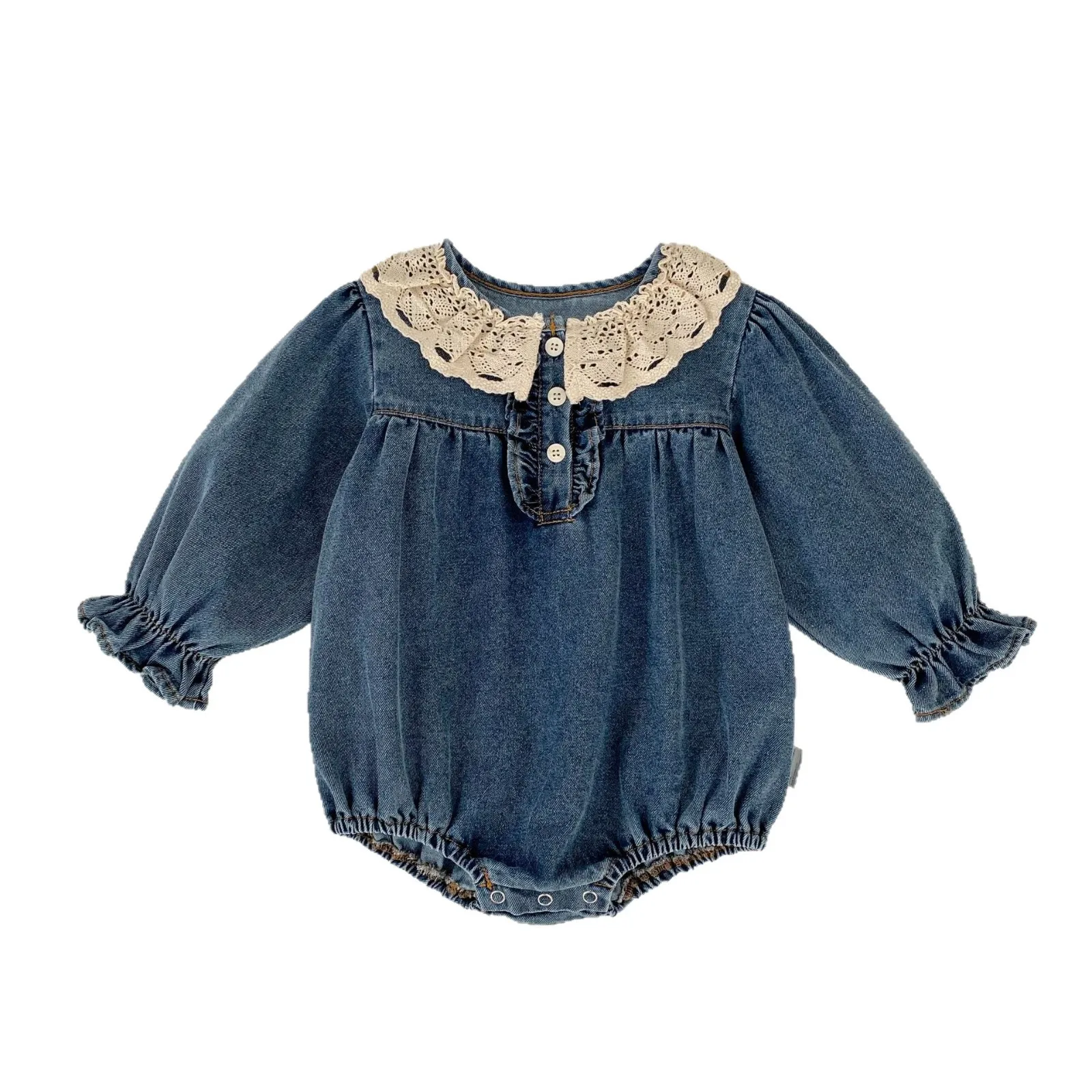 Spring and Autumn New Long Sleeve Baby Girl's Denim Clothes - Image 5