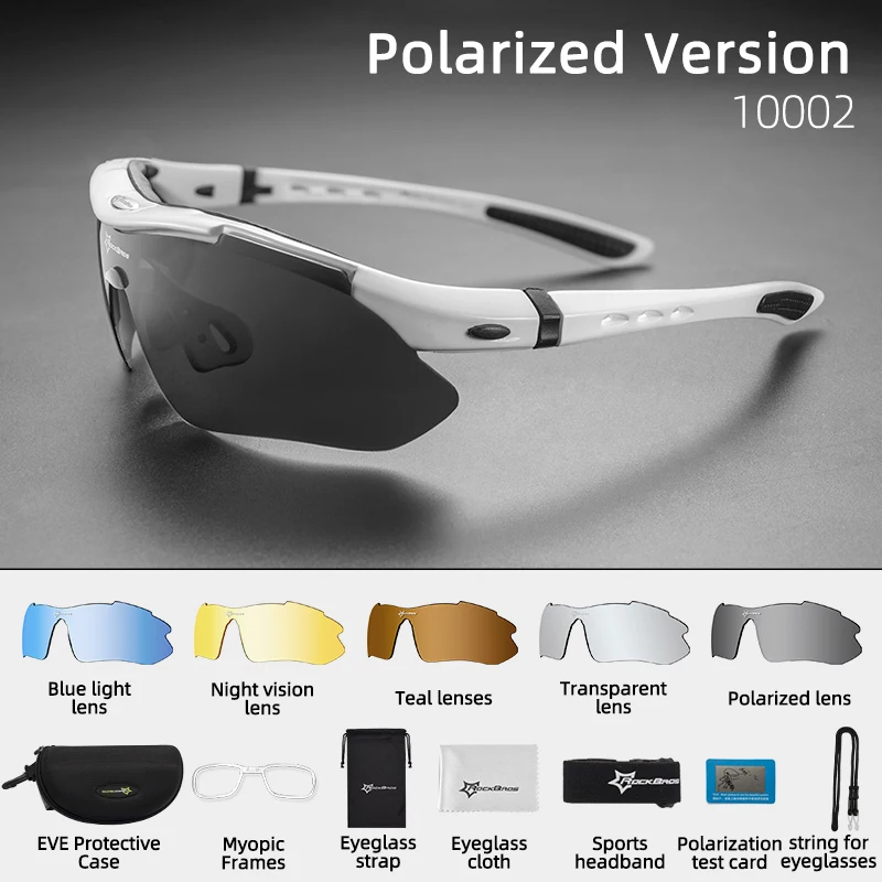 ROCKBROS Cycling Polarized glasses Bike Sunglasses Outdoor Sports Sunglasses MTB PC Goggles Eyewear 5/3 Lens Bicycle Accessory - Image 10
