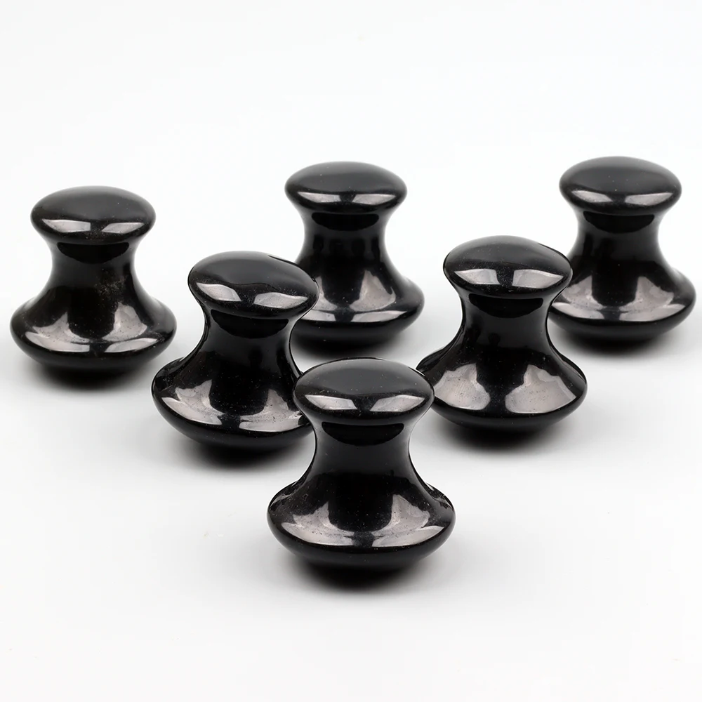 Obsidian Mushroom Face Care Massager Natural Crystal Gua Sha Tool Massage Head Eye Skincare Scraper Wrinkle Beauty Products - Image 9
