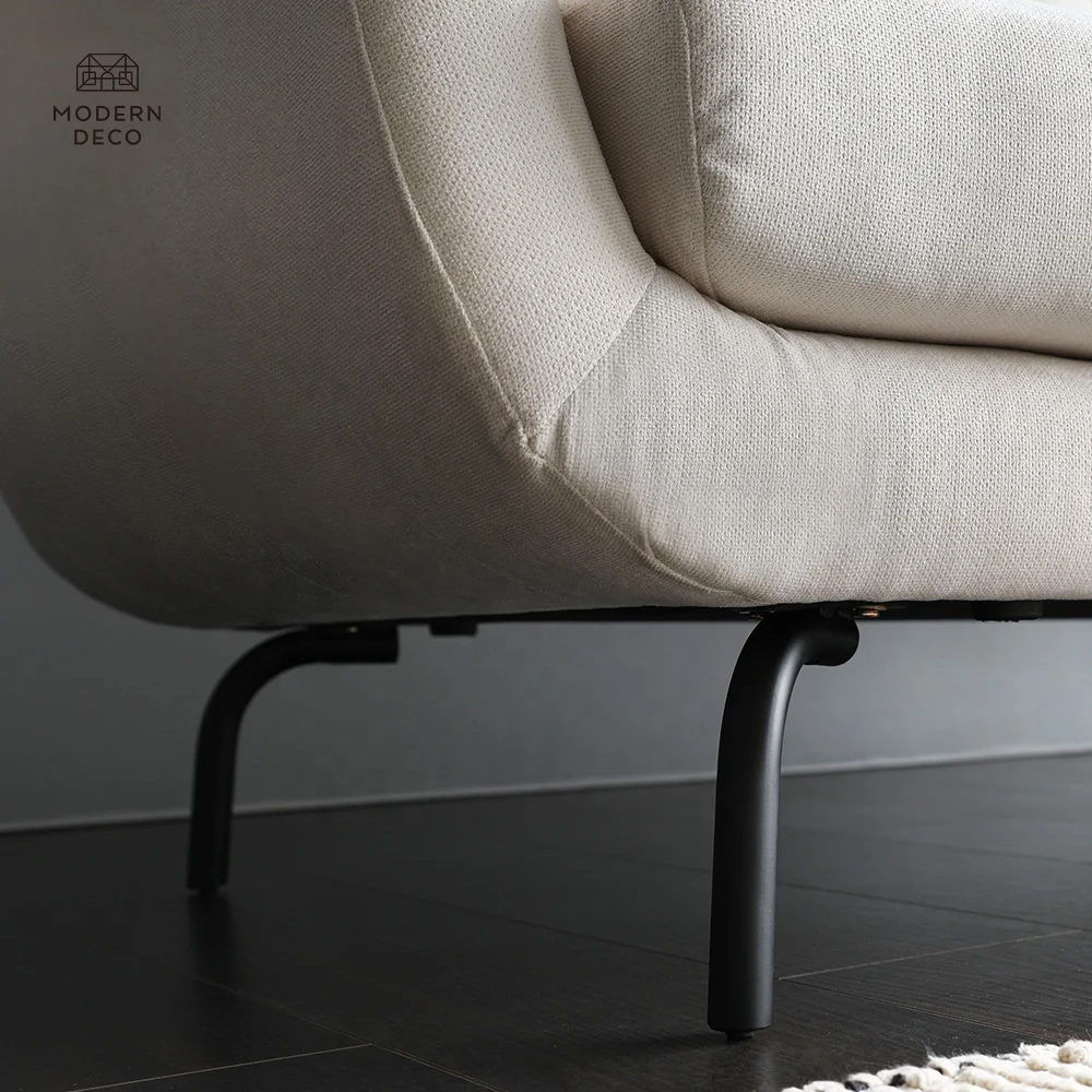 Furniture White Living Room 2 Seater Modern Nordic Scandinavian Upholstery Small Comfy High Quality - Image 6
