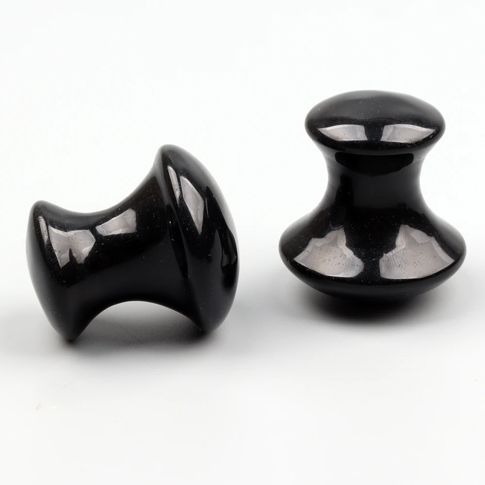 Obsidian Mushroom Face Care Massager Natural Crystal Gua Sha Tool Massage Head Eye Skincare Scraper Wrinkle Beauty Products