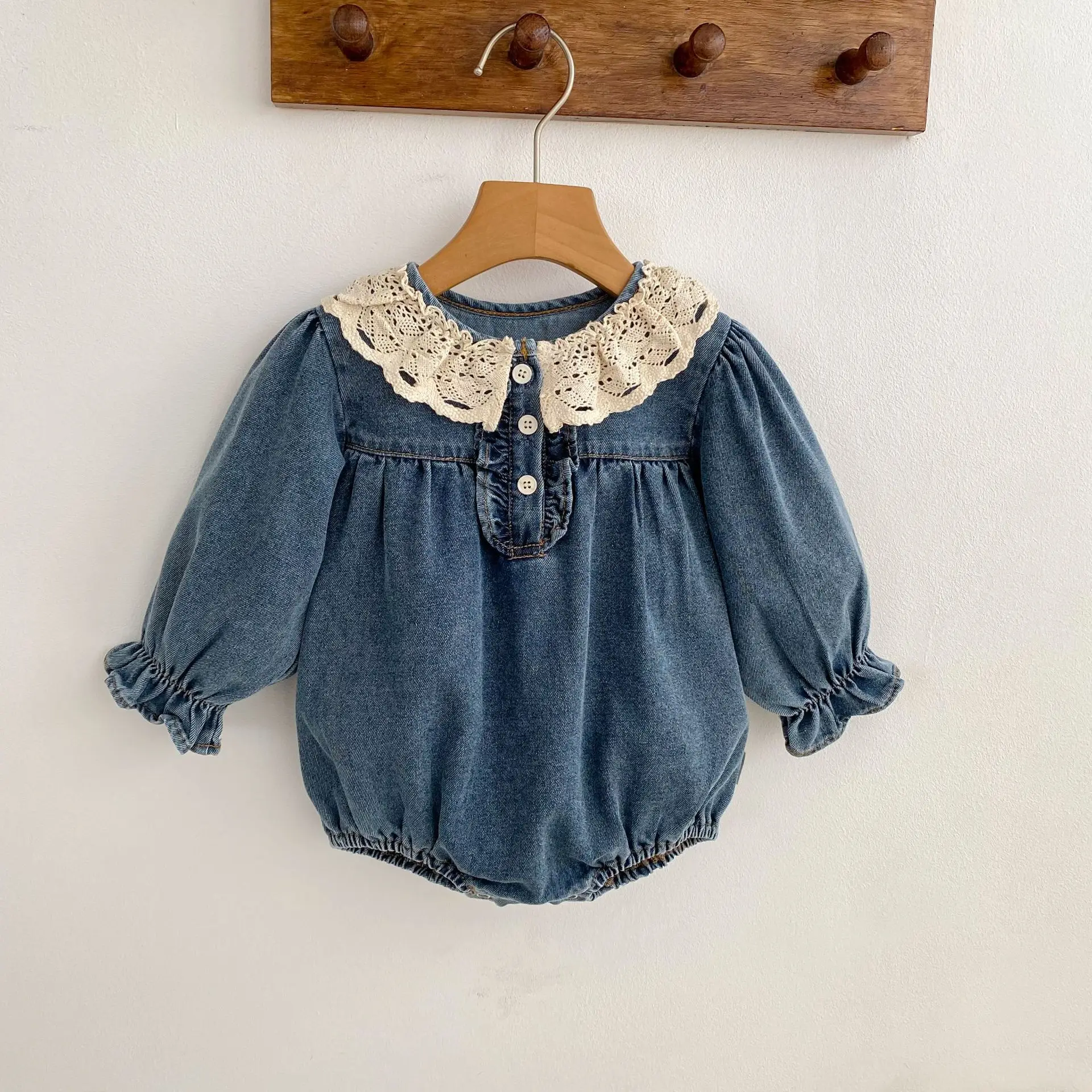 Spring and Autumn New Long Sleeve Baby Girl's Denim Clothes - Image 4