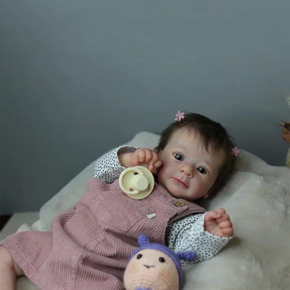 49CM Full Body Silicone Vinyl Reborn Baby Doll Felicia Same as Picture Lifelike Soft Touch3D Skin Hand-Root Hair Visible - Image 6