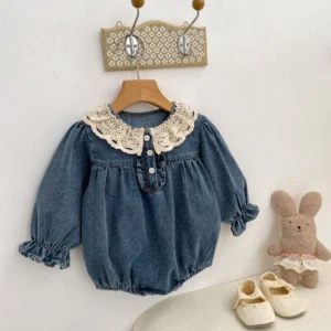 Spring and Autumn New Long Sleeve Baby Girl's Denim Clothes