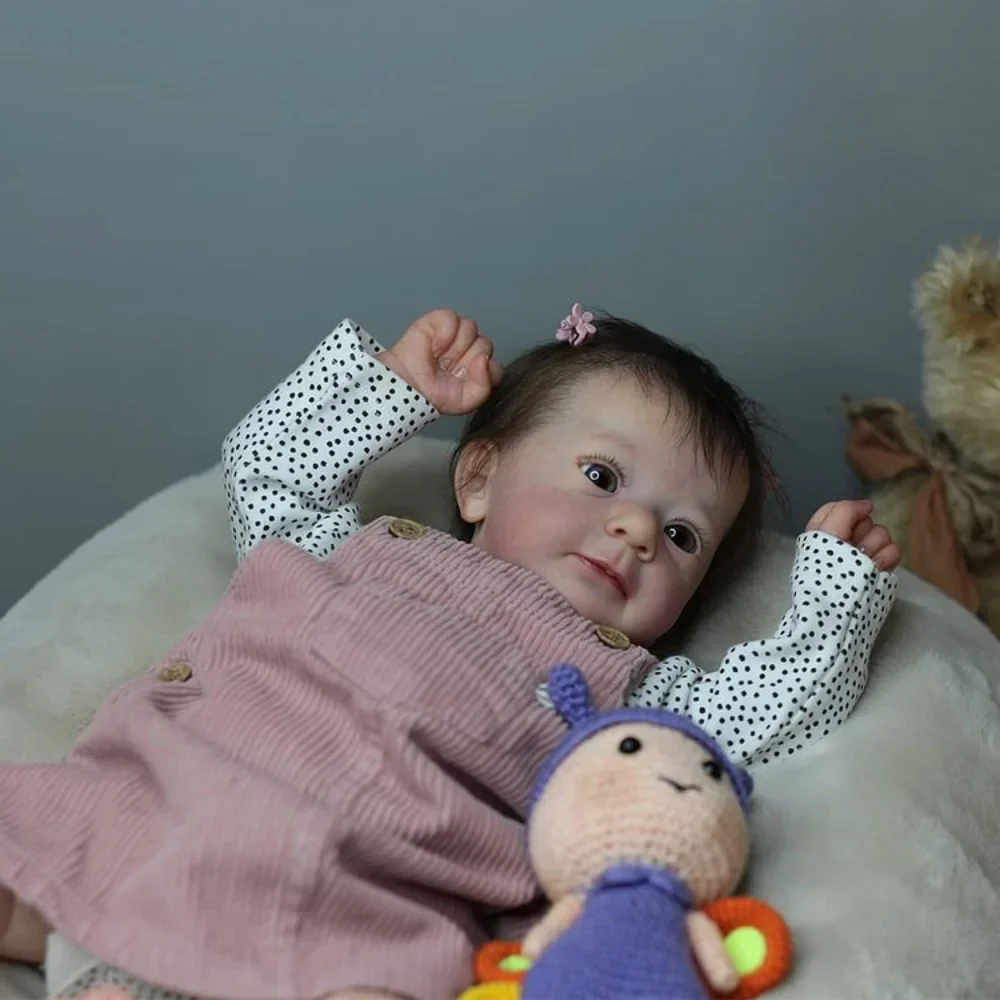 49CM Full Body Silicone Vinyl Reborn Baby Doll Felicia Same as Picture Lifelike Soft Touch3D Skin Hand-Root Hair Visible - Image 9